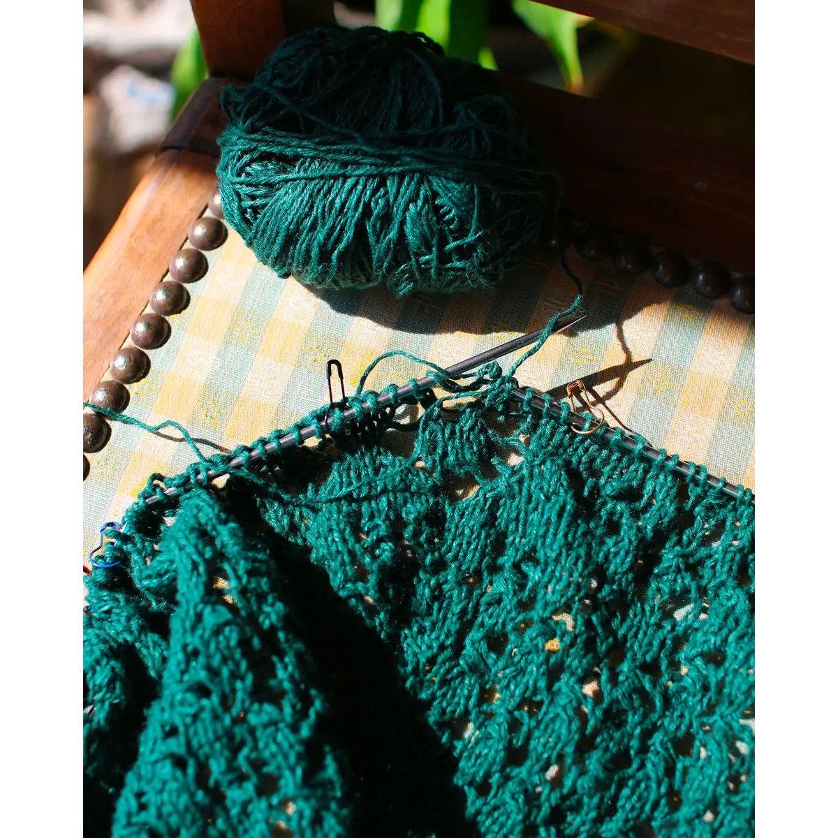 Hand-knitted Gloriette sweater, overview