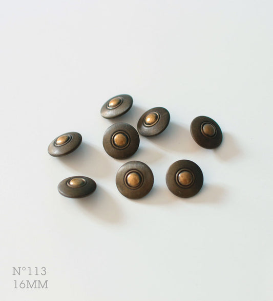 No.113 | ヴィンテージメタル同型ボタン 16mm | 8個セット