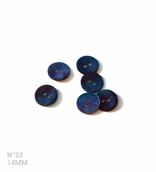 No.23 | ヴィンテージマザーオブパール（白蝶貝）ボタン（ブルーバイオレット） 14mm | 6個セット