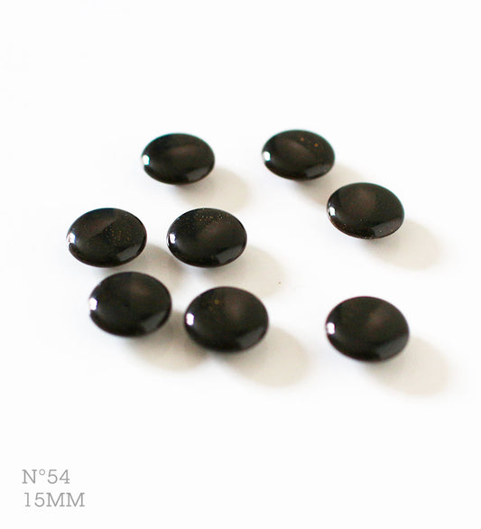 No.54 | ヴィンテージプラスチック同型ボタン（ダークラメブラウン） 15mm | 8個セット