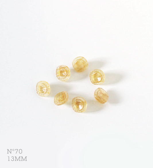 No.70 | ヴィンテージガラス同型ボタン（オーカー系グラデーション） 13mm | 7個セット