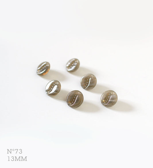 No.73 | ヴィンテージガラス同型ボタン（グレー系グラデーション） 13mm | 6個セット