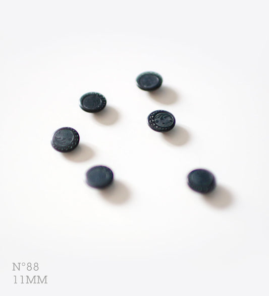 No.88 | ヴィンテージコロゾ（ナット）同型ボタン（ダークネイビー） 11mm | 6個セット