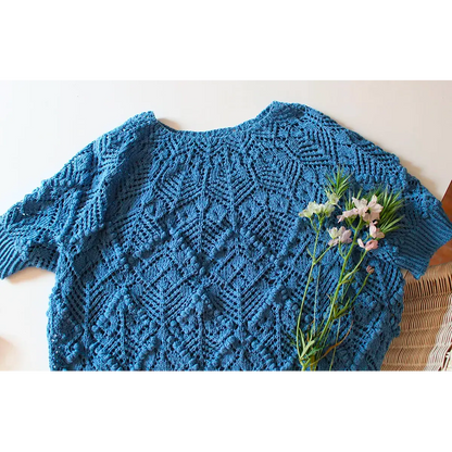 Large hand-knitted Komorebi shawl, overview
