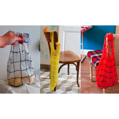Original hand-knitted bag, contemporary style