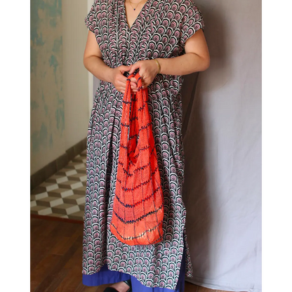 Original hand-knitted bag, soft volume