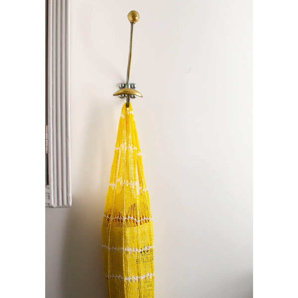 Original hand-knitted bag, off-white color
