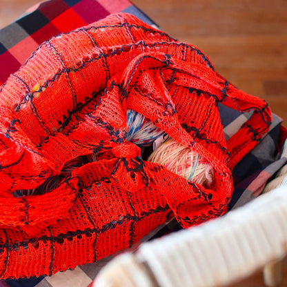 Original hand-knitted bag, carried by hand