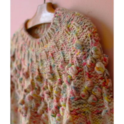 Hand-knitted sweater with Billes motif, textured knit