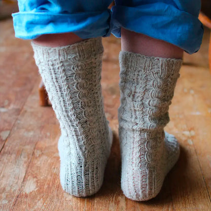Hand-knitted Fantasy Aran sweater, stitch detail