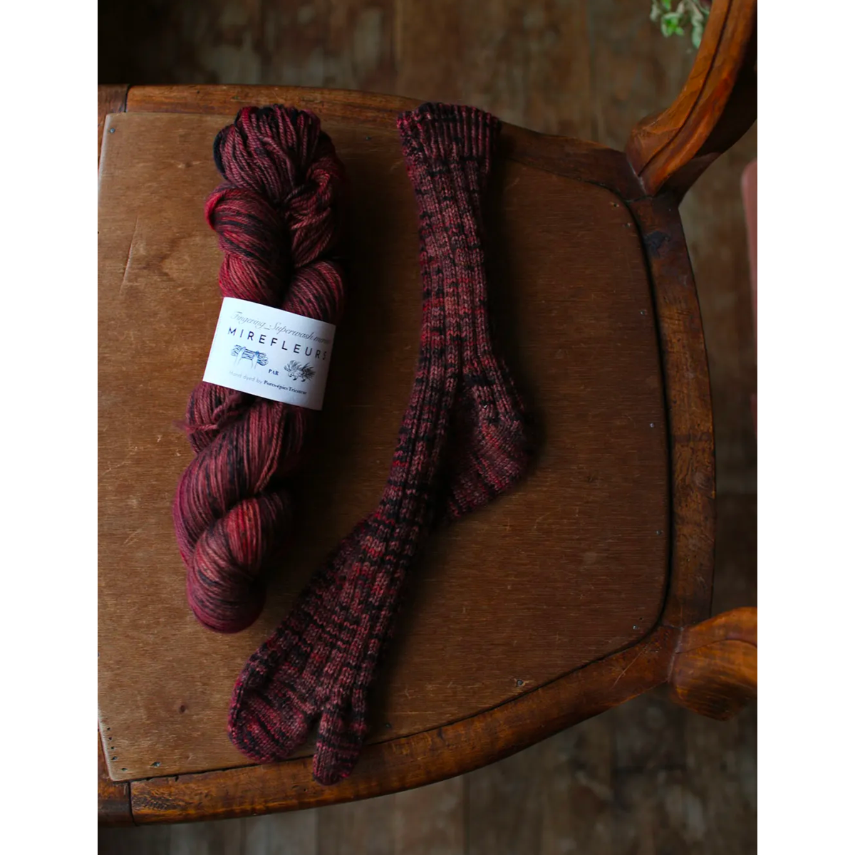 Hand-Knitted Dimanche Socks, Blue Pair