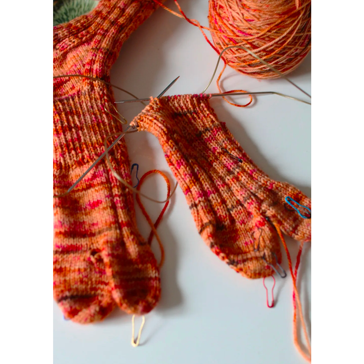 Hand-Knitted Dimanche Socks, Heel Detail