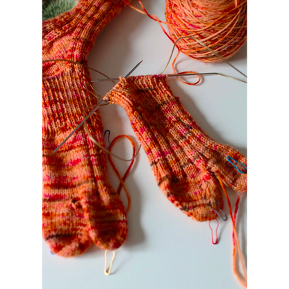 Hand-Knitted Dimanche Socks, Heel Detail