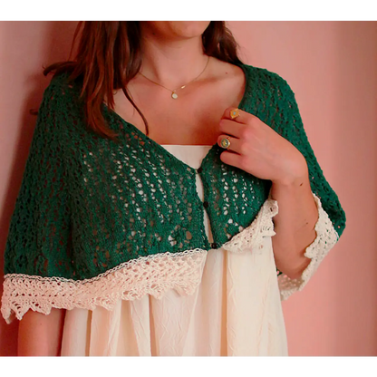 Hand-knitted Gloriette sweater, openwork pattern