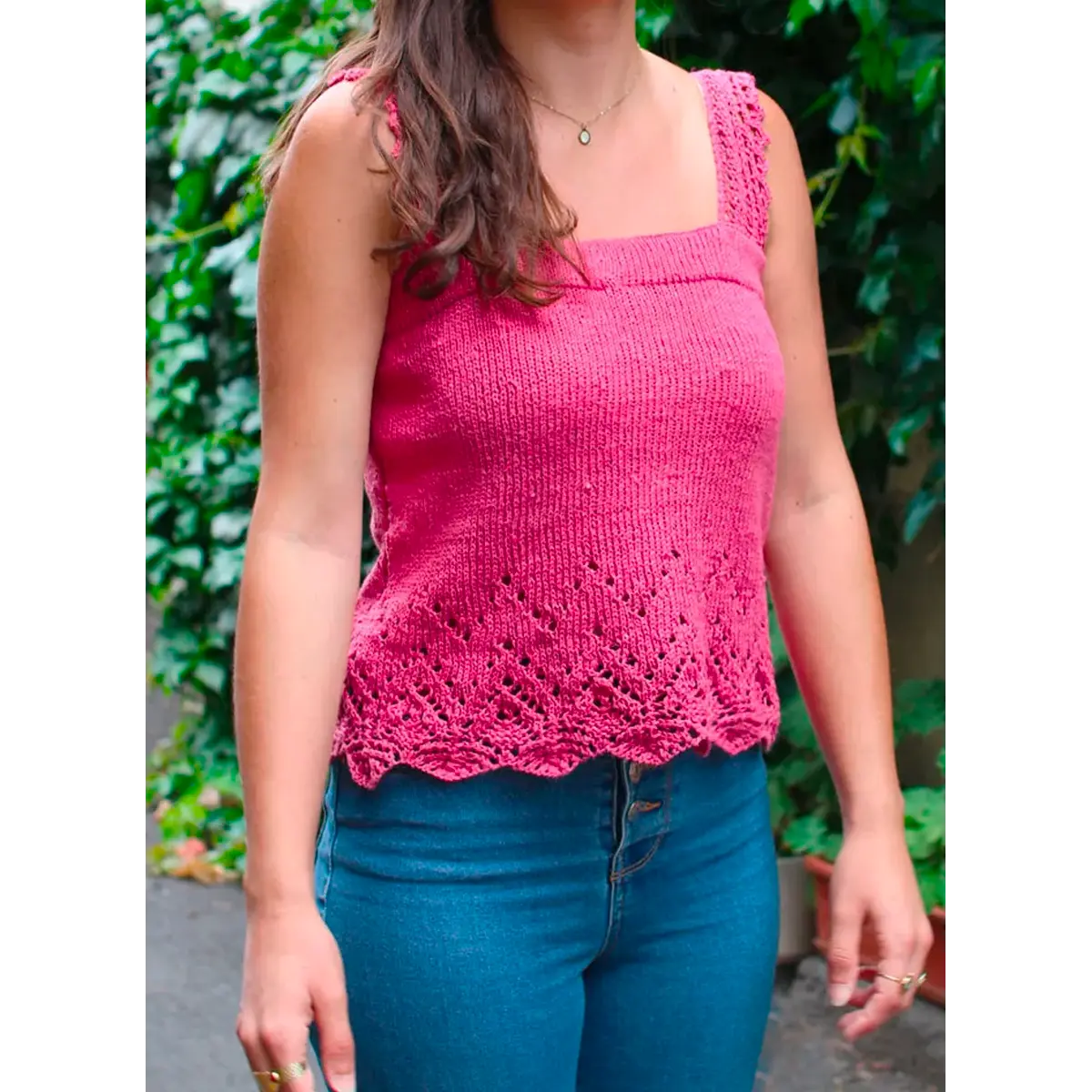 Hand-knitted Mauves sweater, airy knit