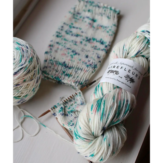 Hand-knitted ankle warmers in soft wool