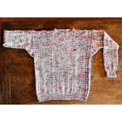 Hand-knitted Groomed Snow sweater, structured knit
