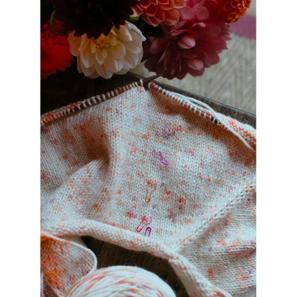 Hand-knitted Chill Morning sweater, hand-finished