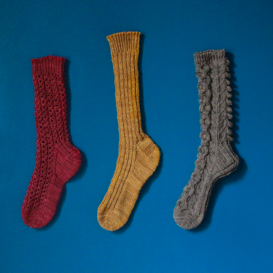 Trio of Hand-Knitted Socks