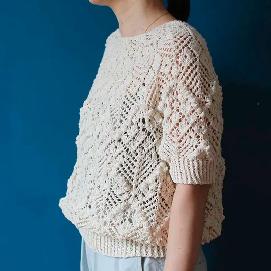 Hand-knitted Komorebi shawl, delicate lace