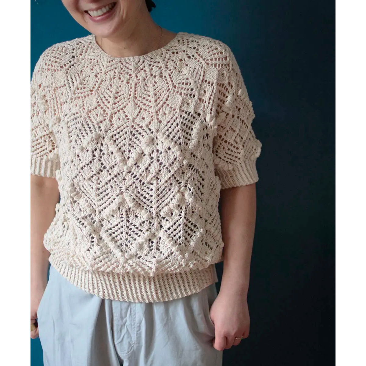 Hand-Knitted Komorebi Shawl, Elegant Drape
