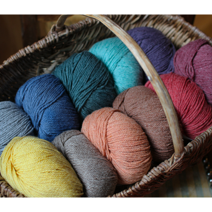 Booklet Kit No.19: "Groomed Snow" unisex guernsey-style fisherman Sweater, PDF pattern + yarn + embroidered aatch