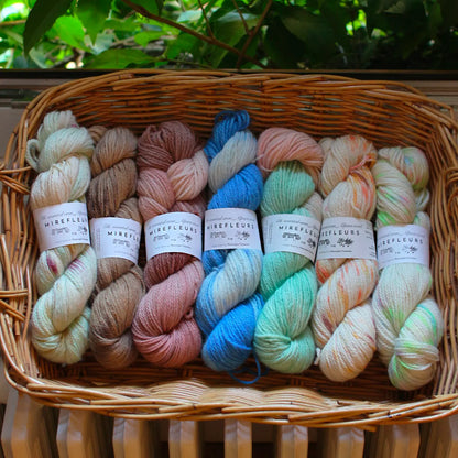 “Mirefleurs” – Dk-Worsted-Aran – 手染めの中太アルパカウール