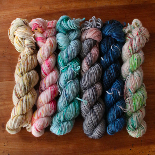 "Mirefleurs" - fingering - mini écheveaux de 25g - multicolore - Superwash Mérino, teinture à la main
