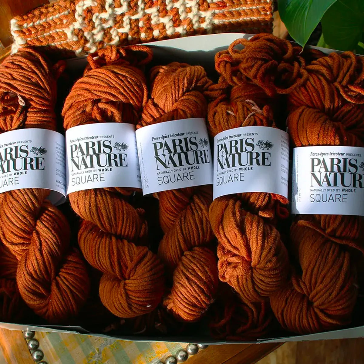 "Paris Nature" - Square (thick wool) in Superwashable vegetable dye