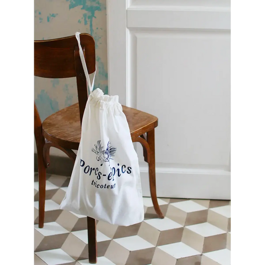 Large organic cotton knitting pouch