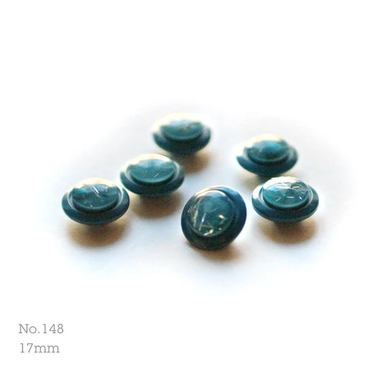 No.148 | ヴィンテージプラスチックボタン 17mm | 6個セット