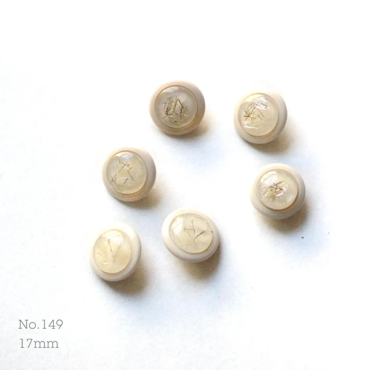No.149 | Boutons vintages en plastique, 17 mm | Lot de 6