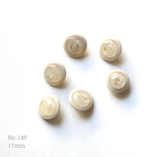 No.149 | ヴィンテージプラスチックボタン 17mm | 6個セット