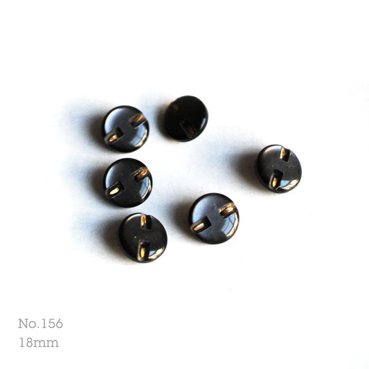 No.156 | ヴィンテージプラスチック＆メタルボタン 18mm | 6個セット