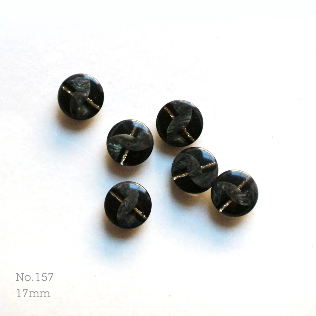 No.157 | ヴィンテージプラスチックボタン 17mm | 6個セット