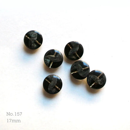 No.157 | ヴィンテージプラスチックボタン 17mm | 6個セット