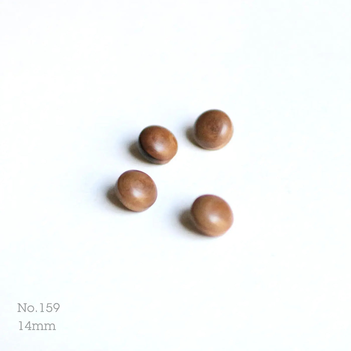 No.159 | Boutons identiques vintages en bois 14 mm | Lot de 4