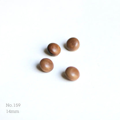 No.159 | Boutons identiques vintages en bois 14 mm | Lot de 4