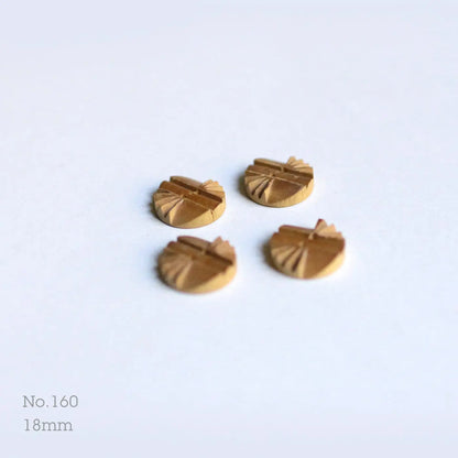 No.160 | Boutons identiques vintages en bois 18 mm | Lot de 4