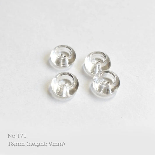 No.171 | ヴィンテージ透明ガラス同型ボタン 18mm | 4個セット