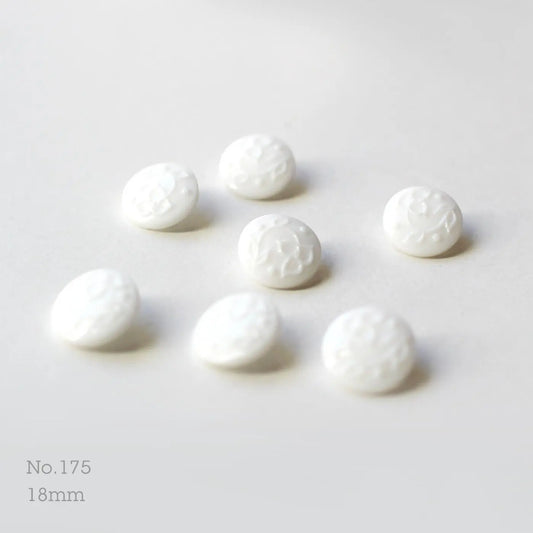 No.175 | ヴィンテージホワイトガラス同型ボタン 18mm | 7個セット