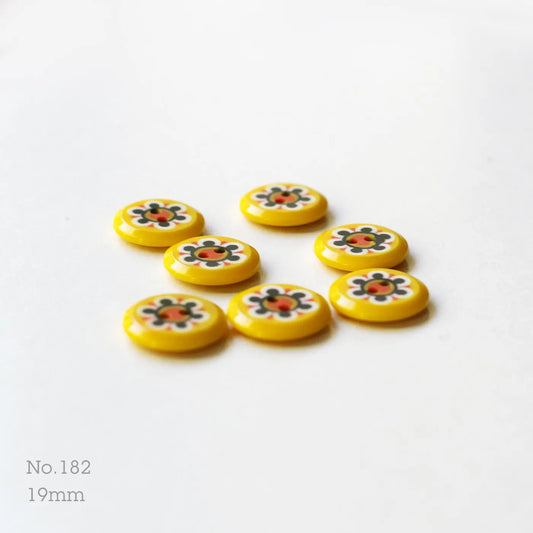 No.182 | ヴィンテージプラスチックボタン 19mm | 7個セット