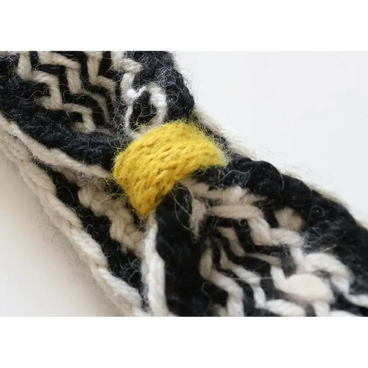 Hand-knitted headband with Herringbone motif