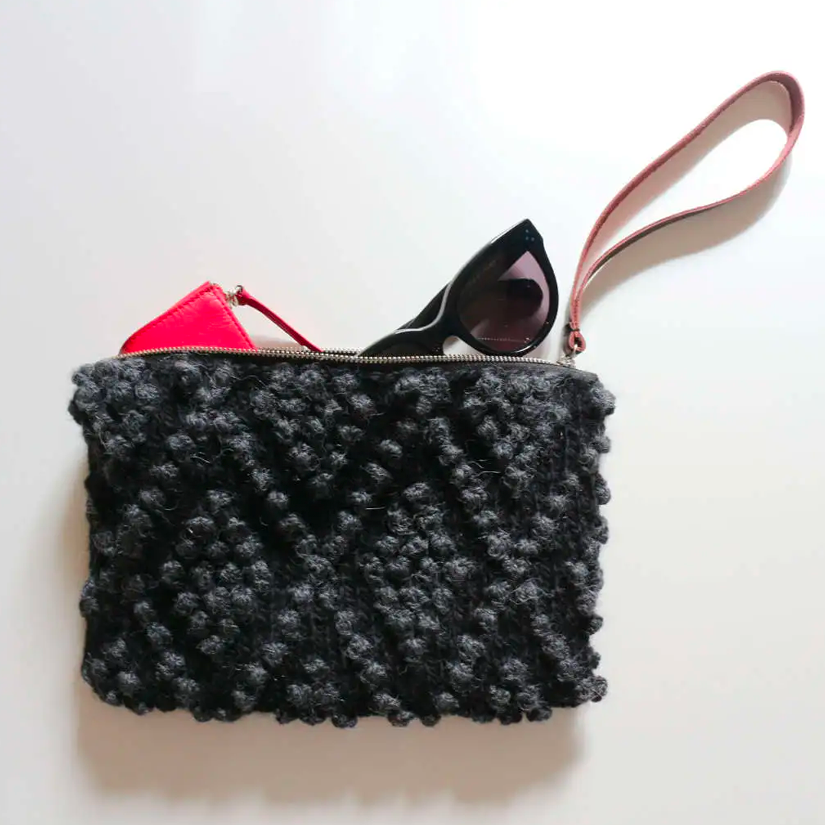 Basic Polka Dot Clutch in Wool and Alpaca